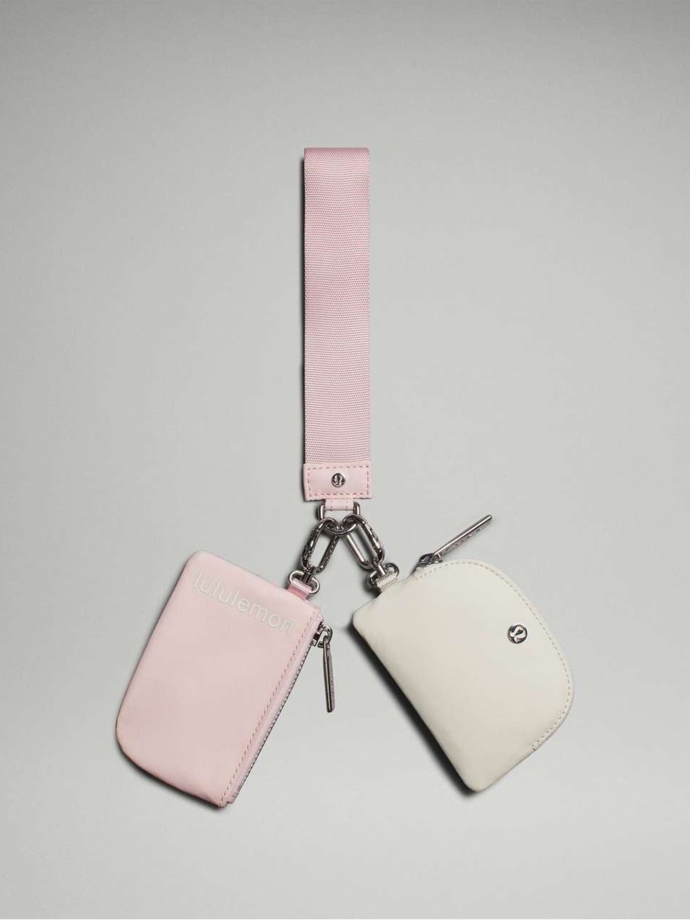 lululemon athletica Dual Pouch Wristlet Flush Pink / Bone / Silver